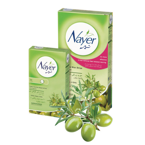 Nayer hair removal wax strips with olive scent 