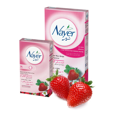Nayer hair removal wax strips with strawberry scent